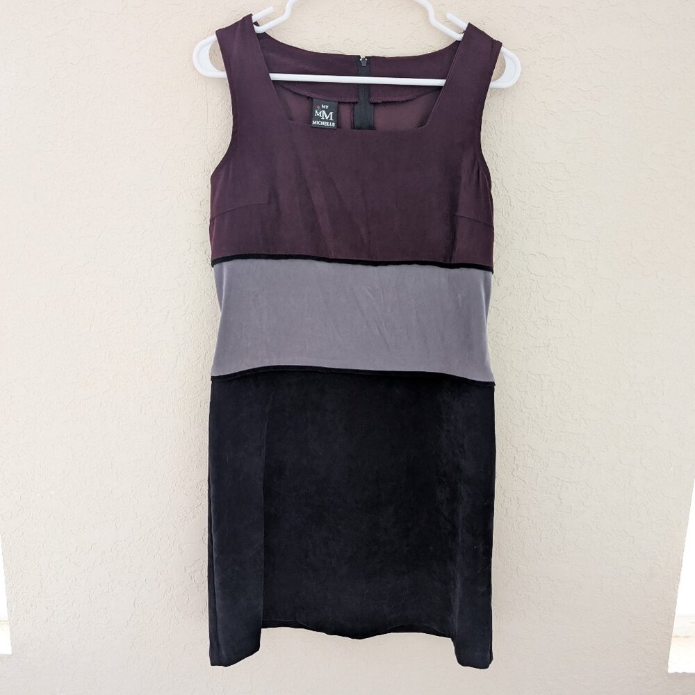 Vintage My Michelle Velvet 90's Colorblock Bodycon Dress Size 11